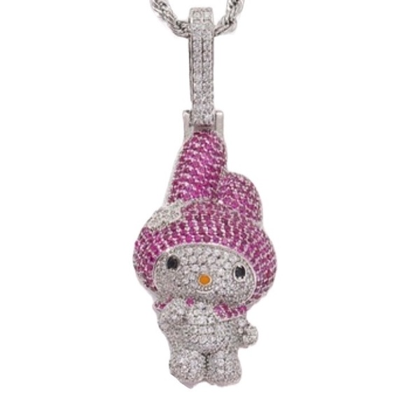 Hello Kitty Jewelry - My Melody Swarovski Crystal charm with chain. This chain is sooo adorable.NWT